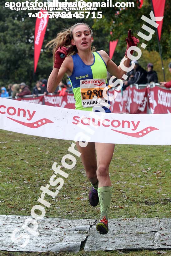 Girls under-15s, National Cross Country Relay Champs., Berry Hill Park, Mansfield.  Photo: David T. Hewitson/Sports for All Pics